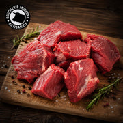 Basse côte de bœuf en morceaux, fondante et riche en goût, idéale pour les plats mijotés.
