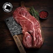 Onglet de bœuf tendre et goûteux, un morceau de caractère à saisir rapidement.