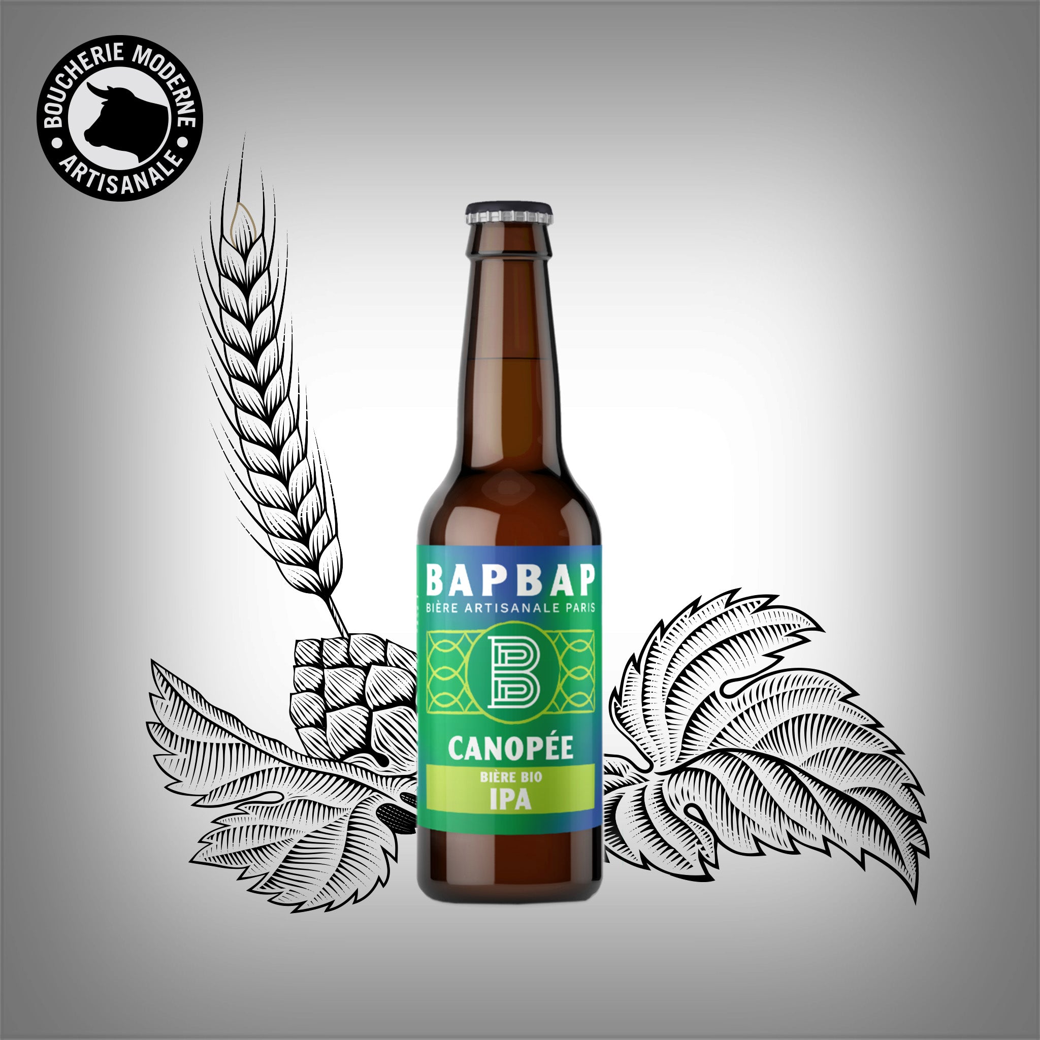 BAPBAP Canopée, IPA bio fraîche et fruitée, aux notes végétales et équilibrées.