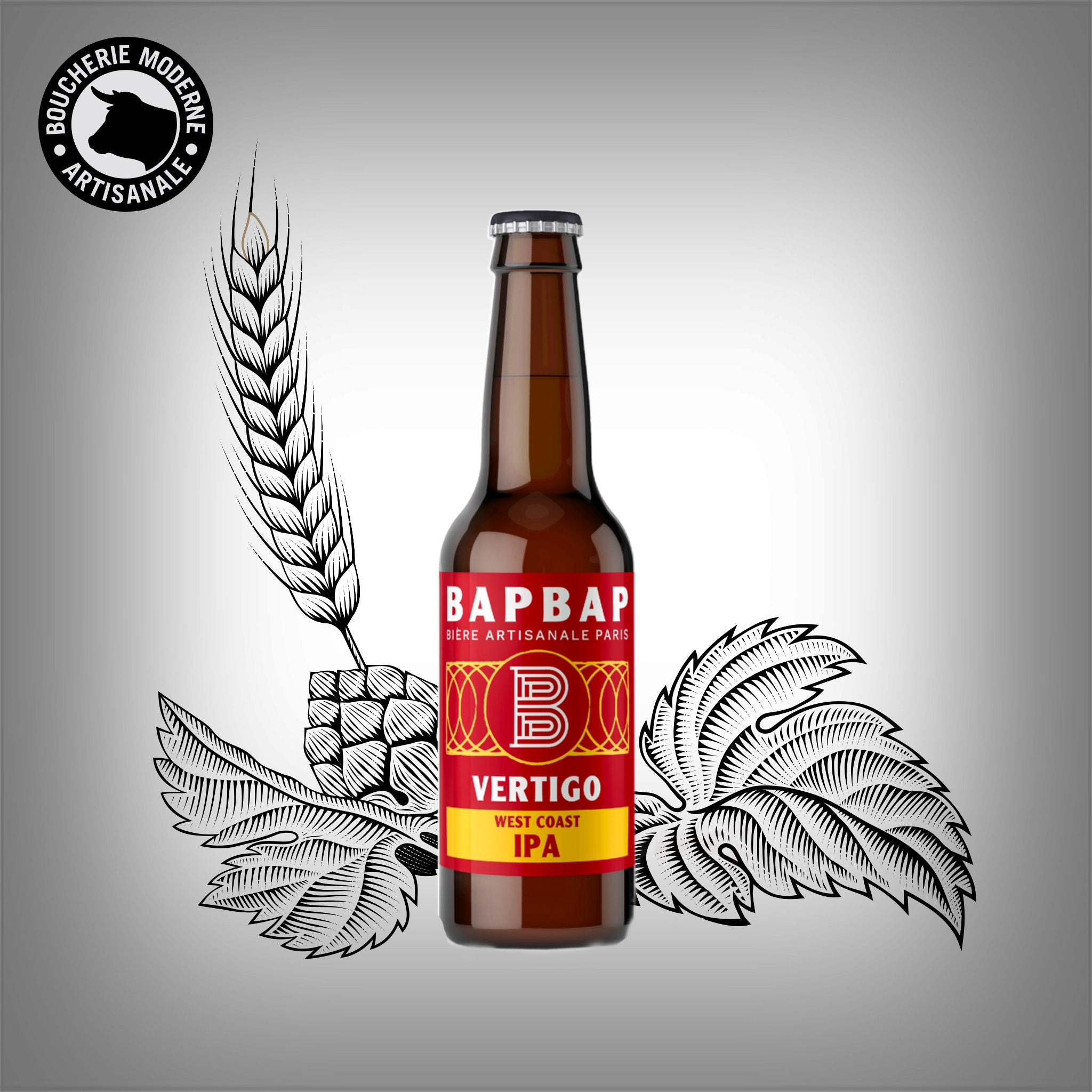 BAPBAP Vertigo, IPA parisienne intense et équilibrée aux notes fruitées et caramélisées.