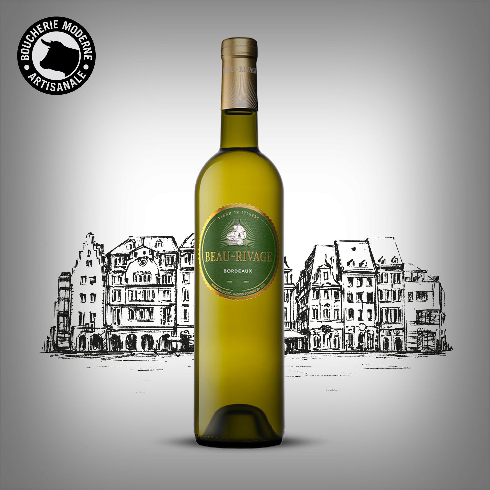 Beau-Rivage Bordeaux blanc frais et vif, parfait pour vos apéritifs et produits de la mer.