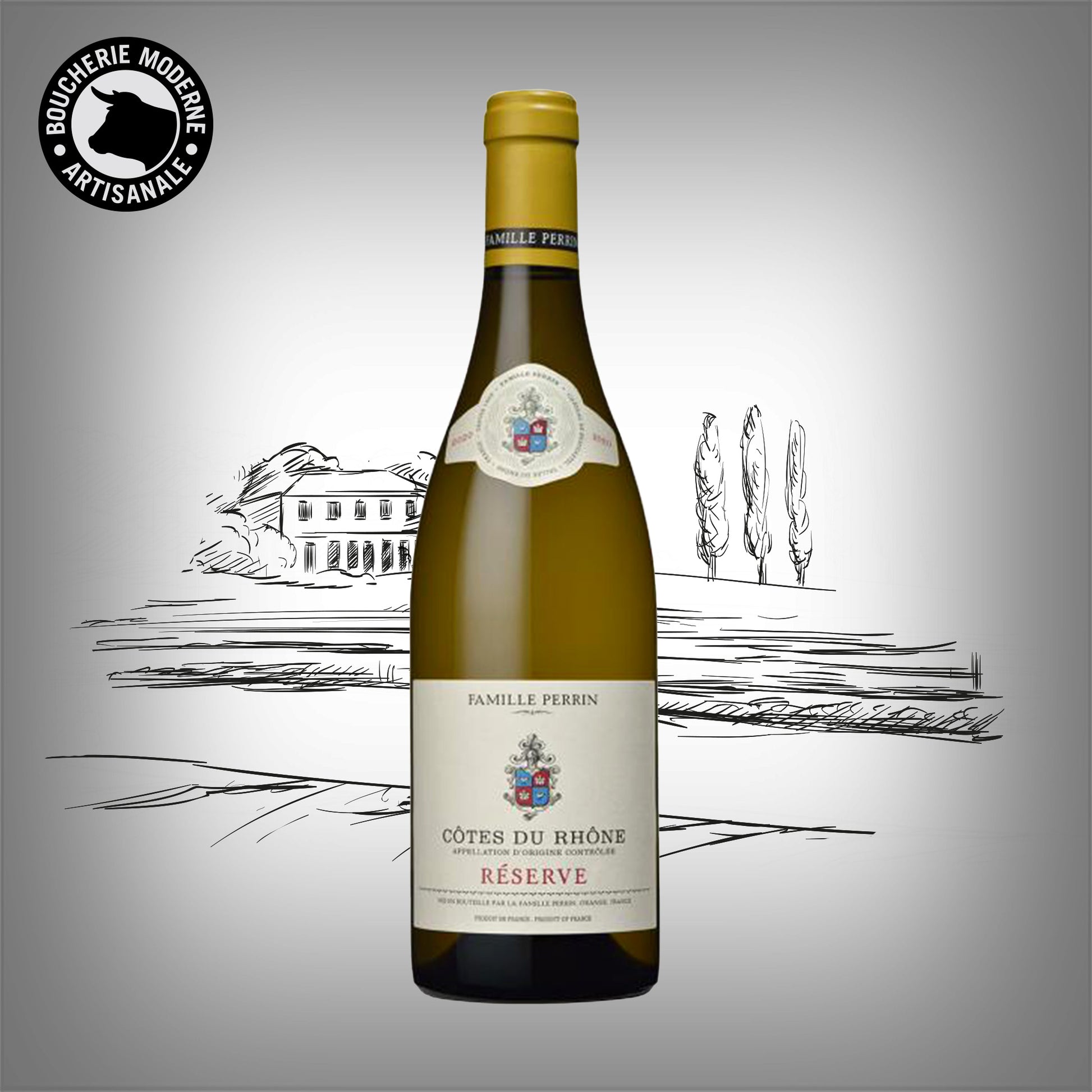 Blanc Perrin Réserve frais et équilibré, aux notes de fruits et de fleurs.