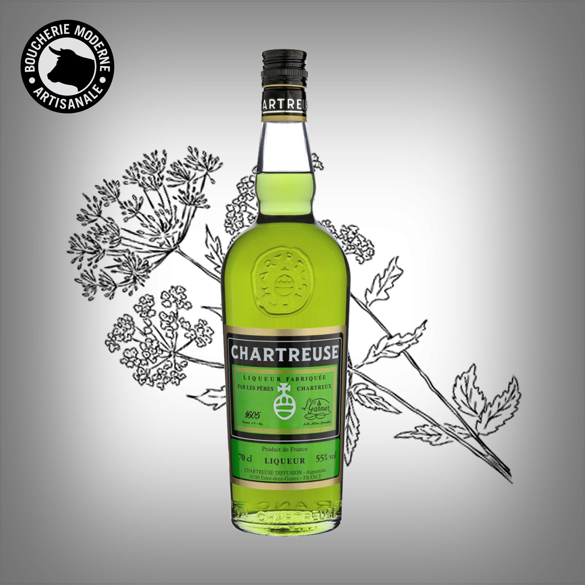 Liqueur iconique à 55°, intense et herbacée, aux notes mentholées et épicées.