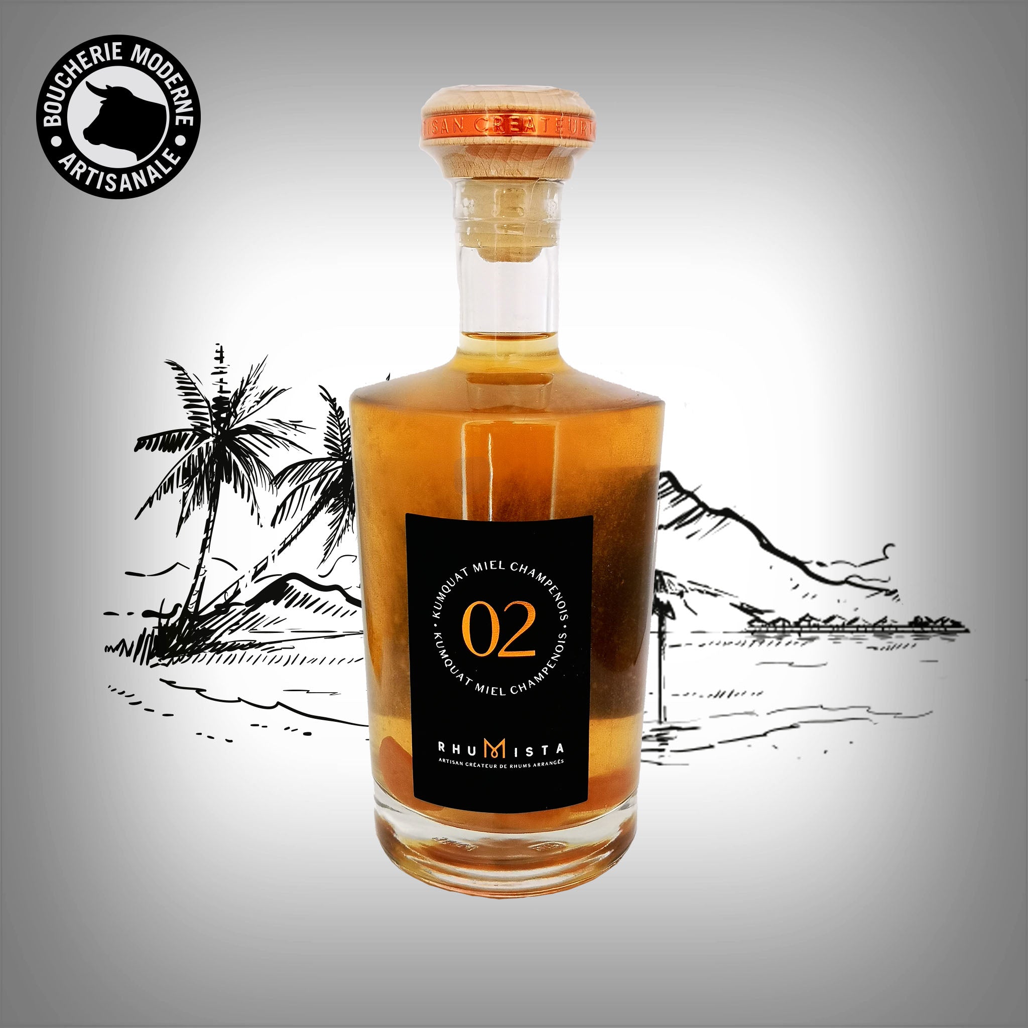 Rhum agricole fruité et délicat, mêlant kumquat frais et miel champenois.