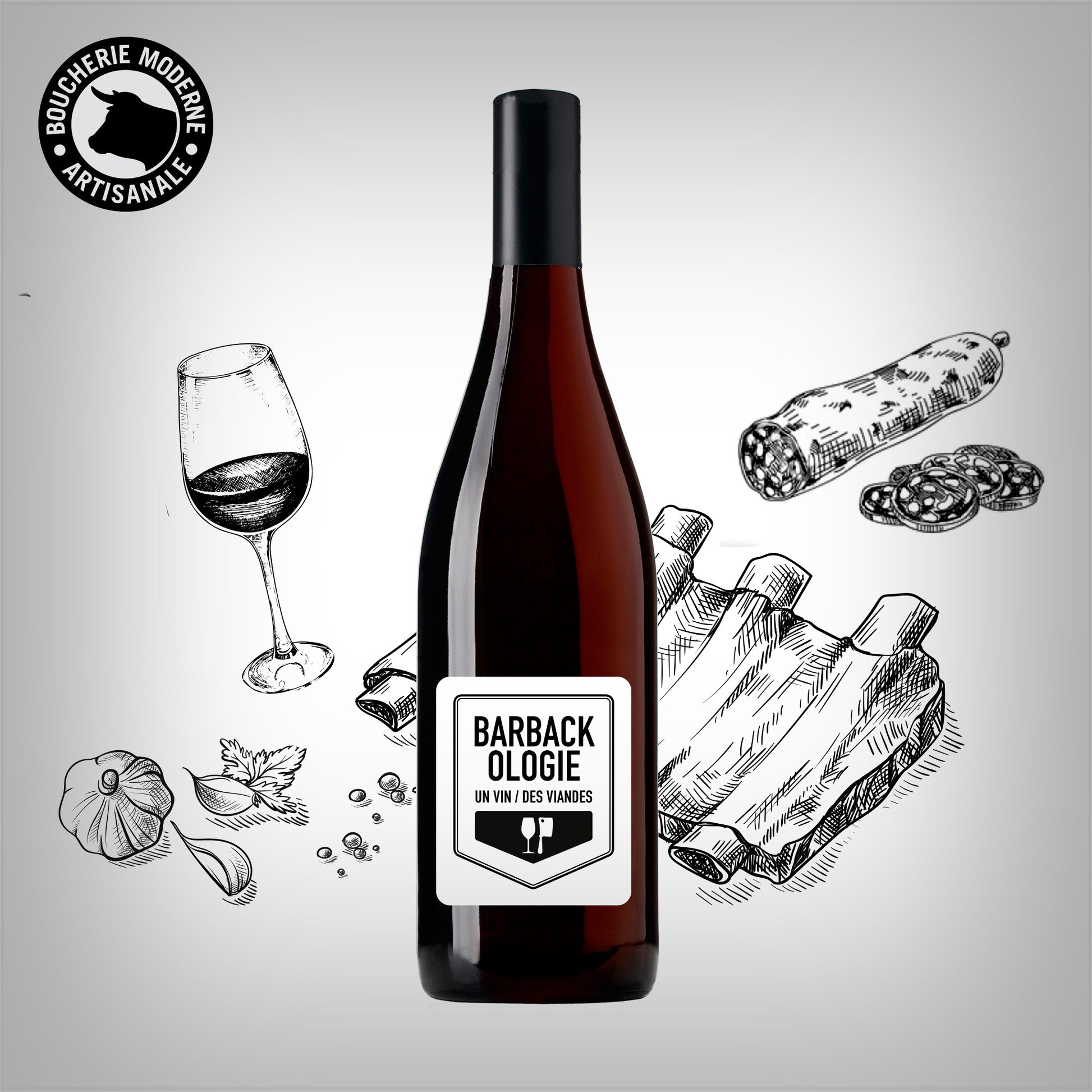 Barbackologie, Beaujolais 100 % Gamay structuré et velouté, parfait pour accompagner les belles pièces de viande.