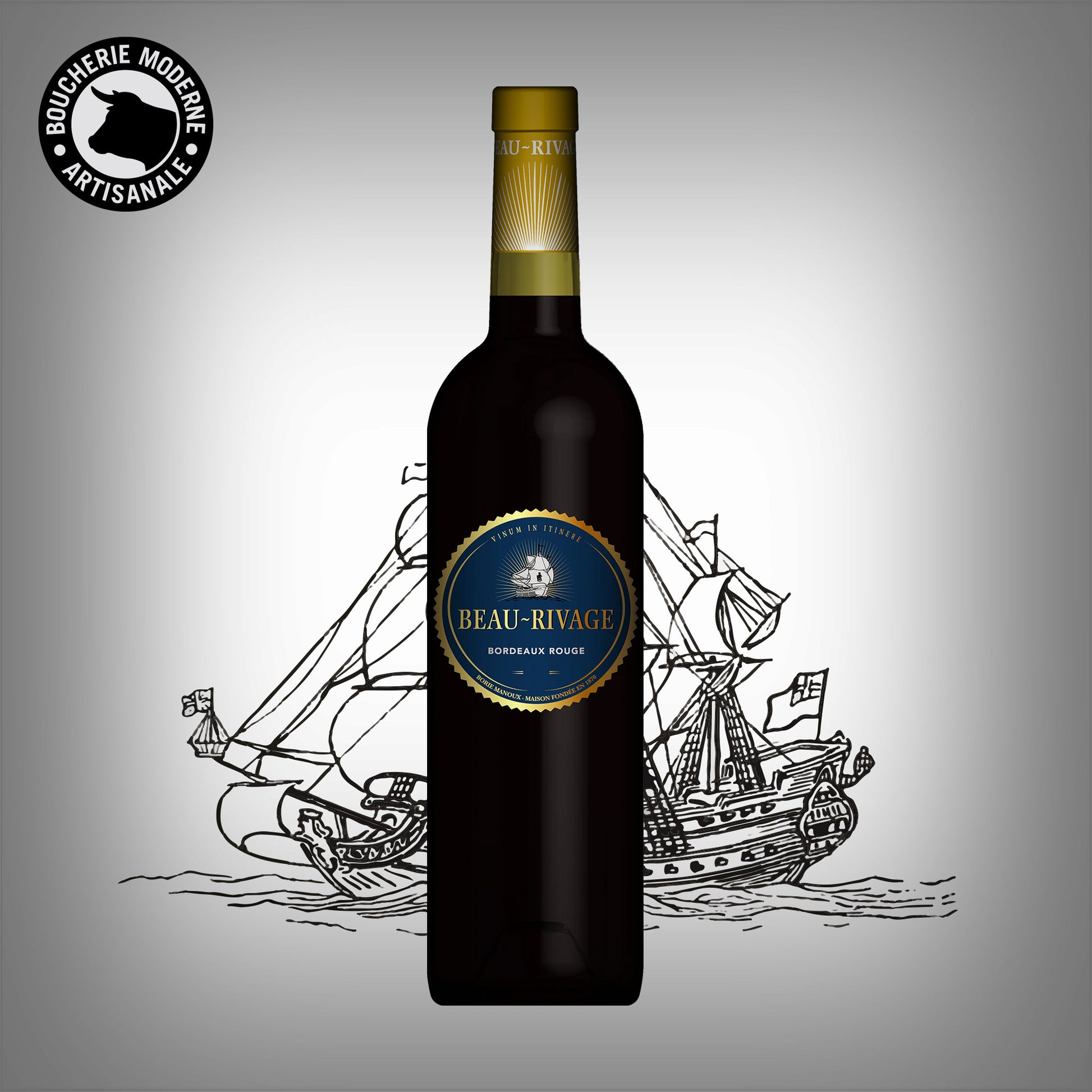 Beau-Rivage Bordeaux rouge souple et fruité, idéal pour accompagner vos viandes grillées.