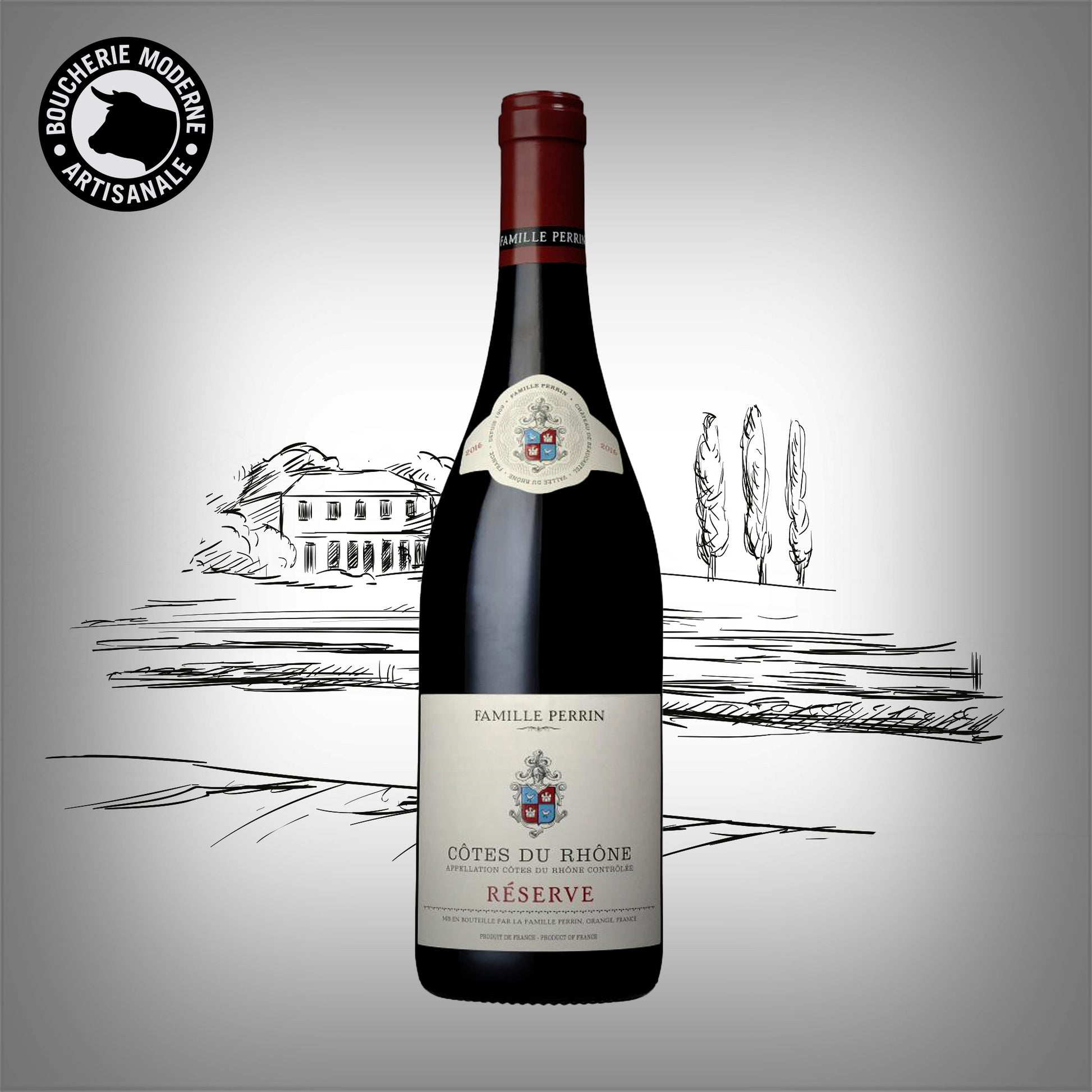 Côtes-du-Rhône Réserve fruité et charnu, parfait pour accompagner vos viandes du quotidien.