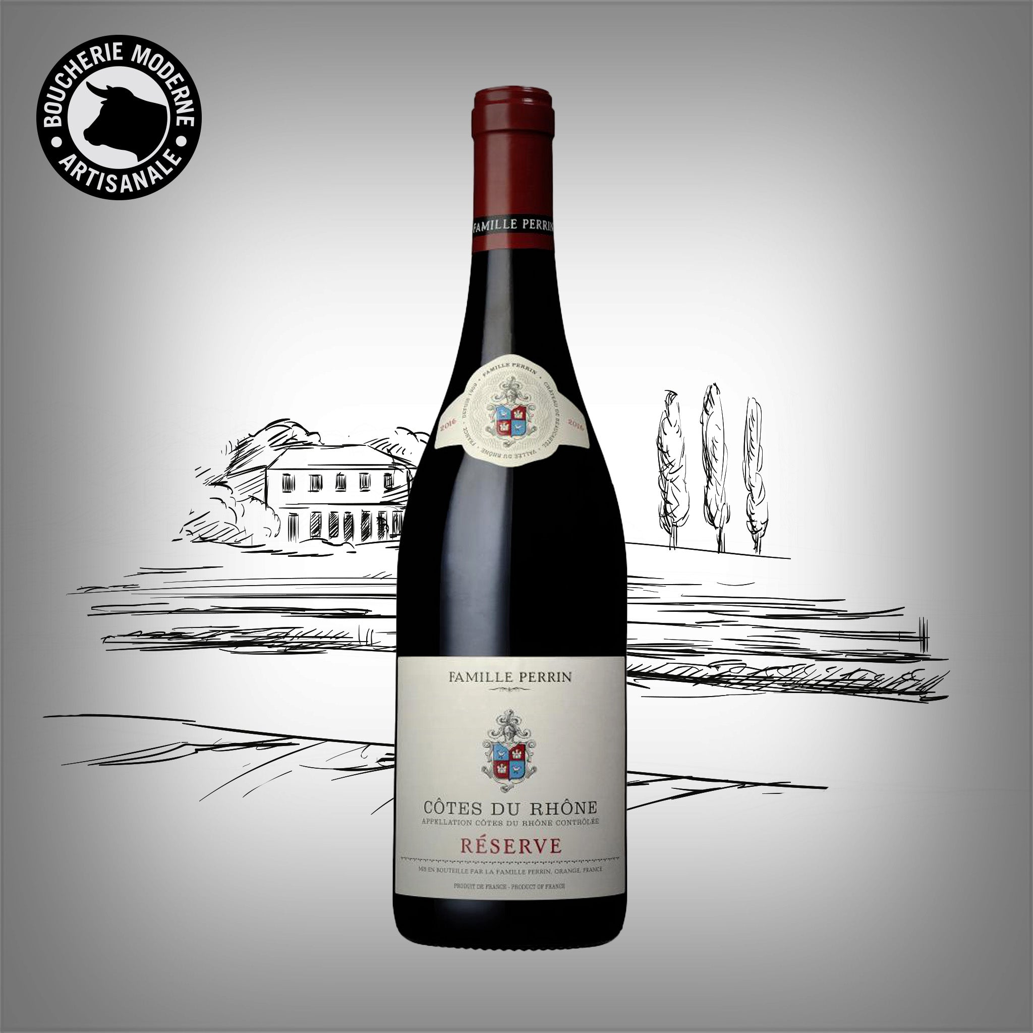 Côtes-du-Rhône Réserve fruité et charnu, parfait pour accompagner vos viandes du quotidien.