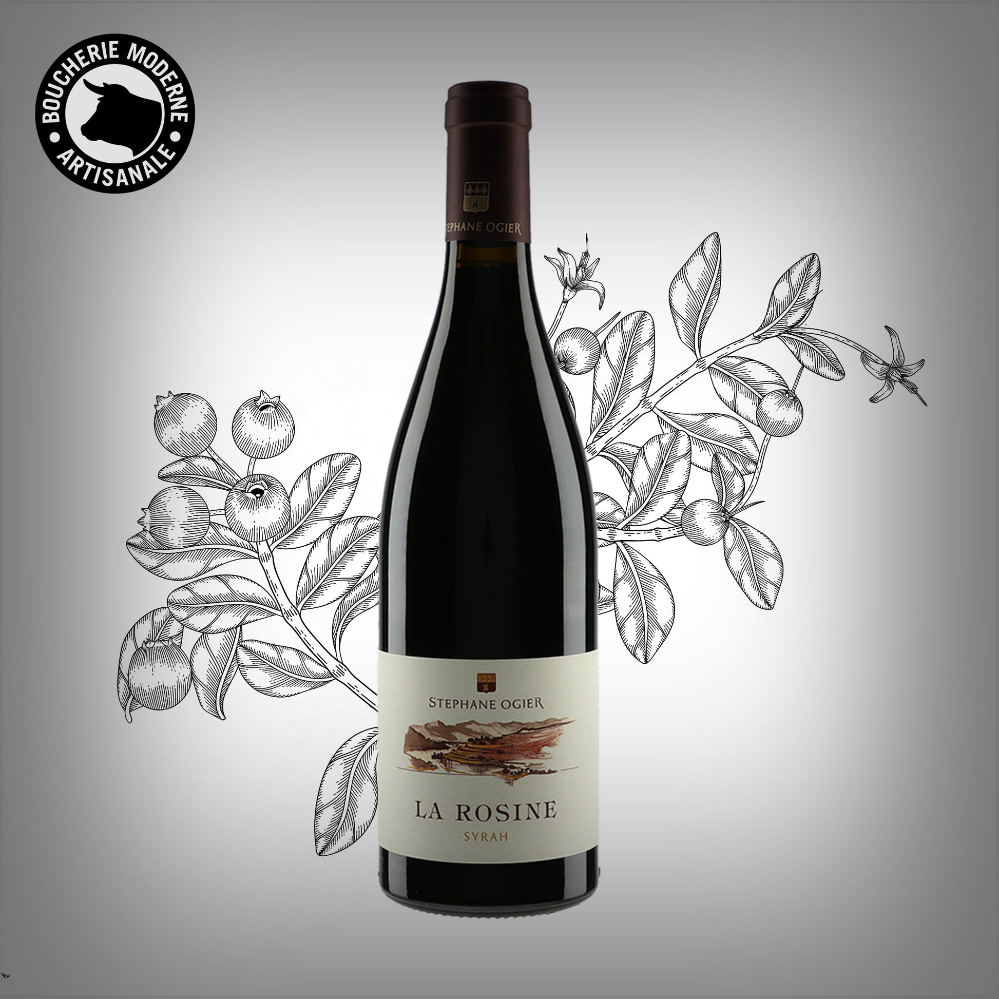 La Rosine, rouge intense et élégant de la Vallée du Rhône, idéal pour accompagner vos viandes de caractère.