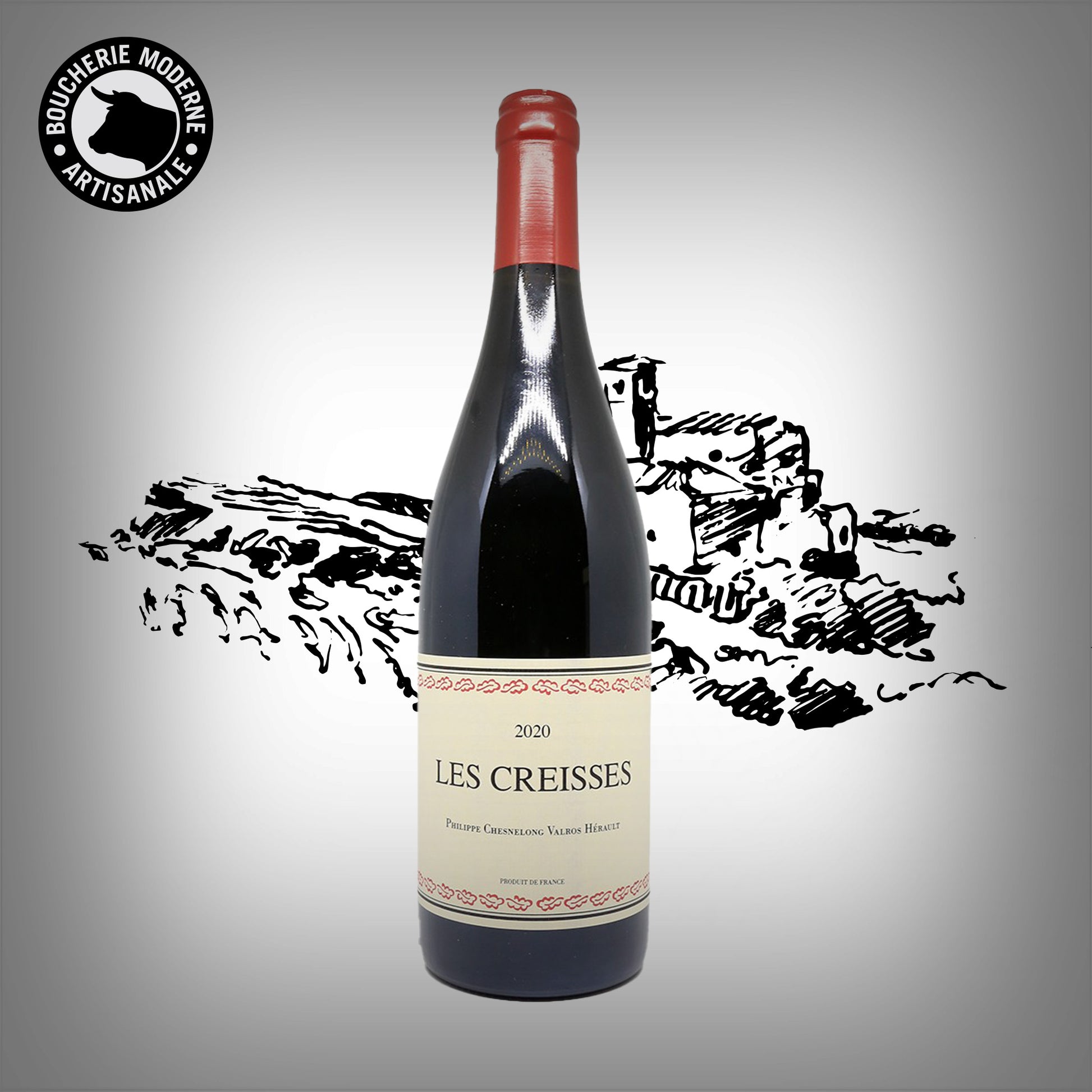 Les Creisses 2020, rouge élégant aux notes de fruits noirs et d’épices, idéal pour accompagner les viandes de caractère.