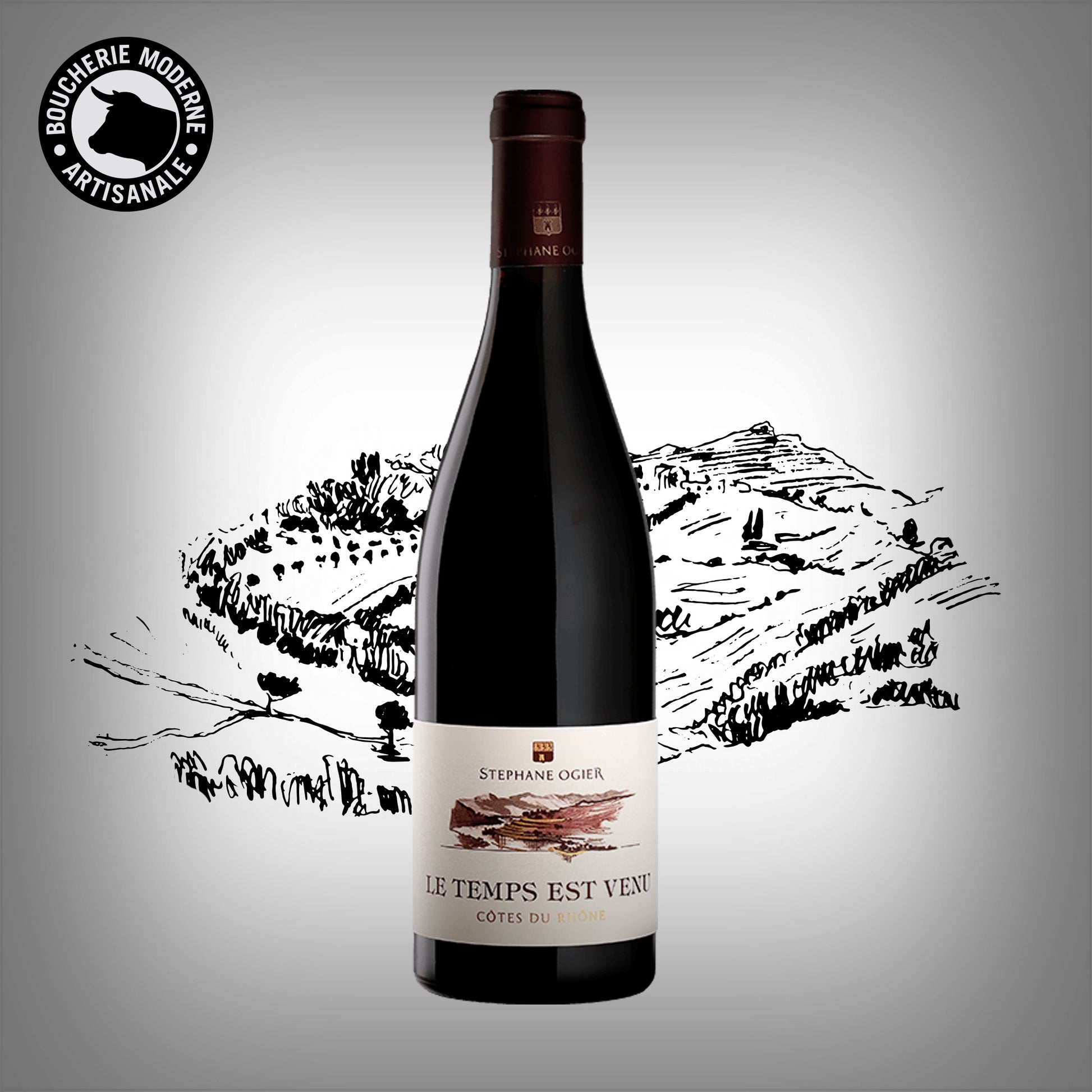 Le Temps est Venu, Côtes-du-Rhône élégant et équilibré, idéal pour accompagner vos viandes grillées.