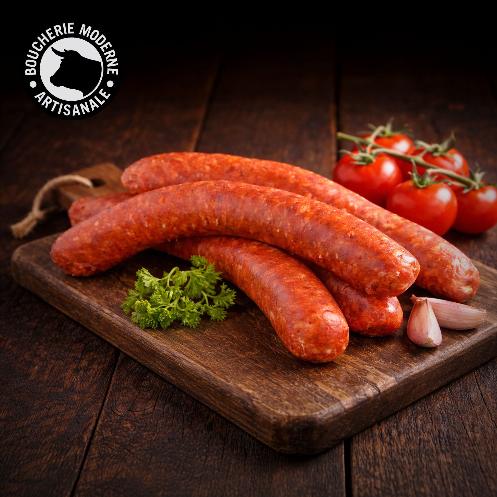 Merguez artisanales, relevées et parfumées, à base de bœuf et d’agneau.