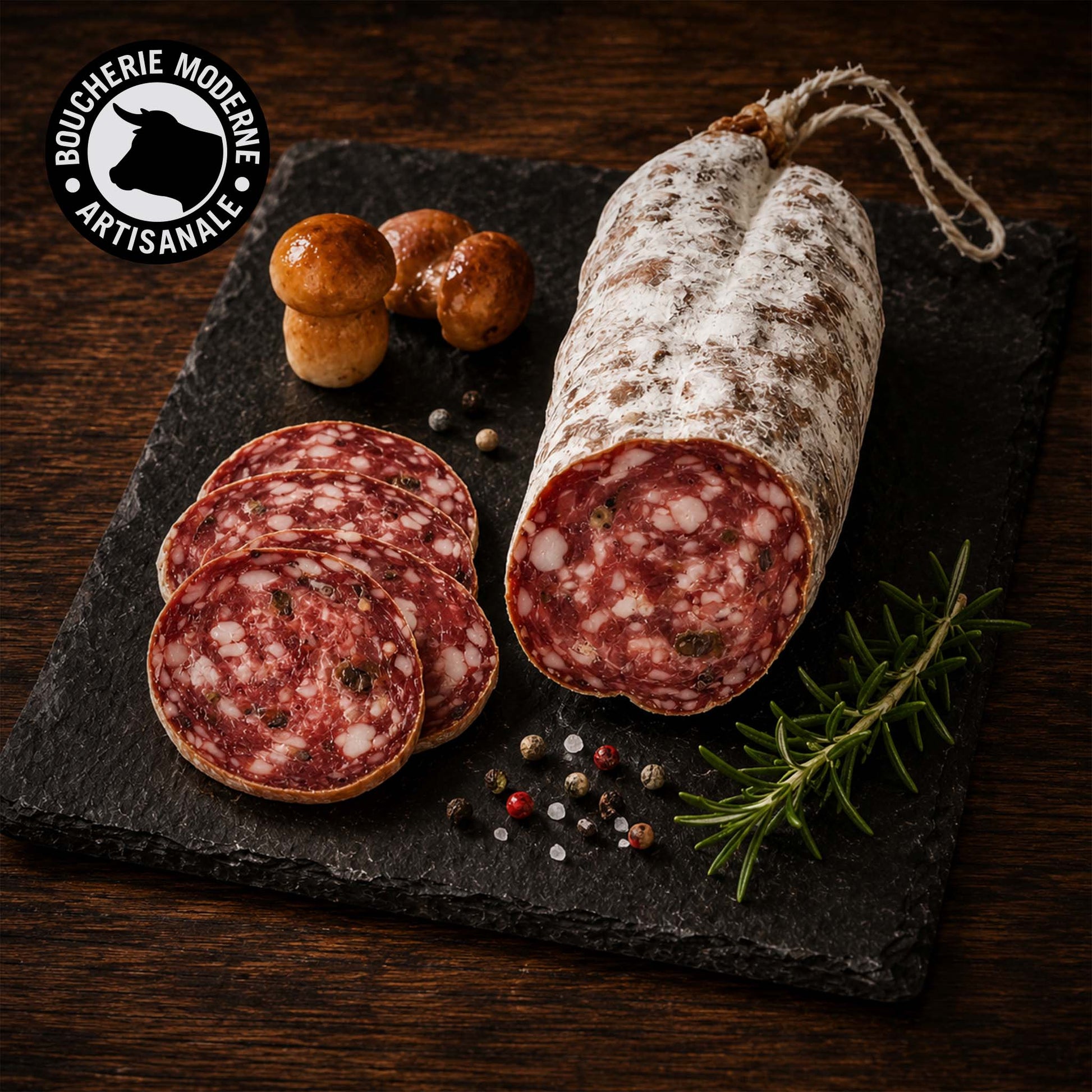Saucisson sec aux cèpes, mariage parfait entre la gourmandise et le terroir.