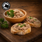 Rillettes d’oie artisanales, onctueuses et savoureuses, au goût délicat du Sud-Ouest.