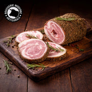 Pancetta italienne roulée, délicatement fumée et séchée, au goût équilibré.