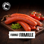 Merguez maison pur bœuf et agneau, relevées et savoureuses, parfaites pour les grillades.