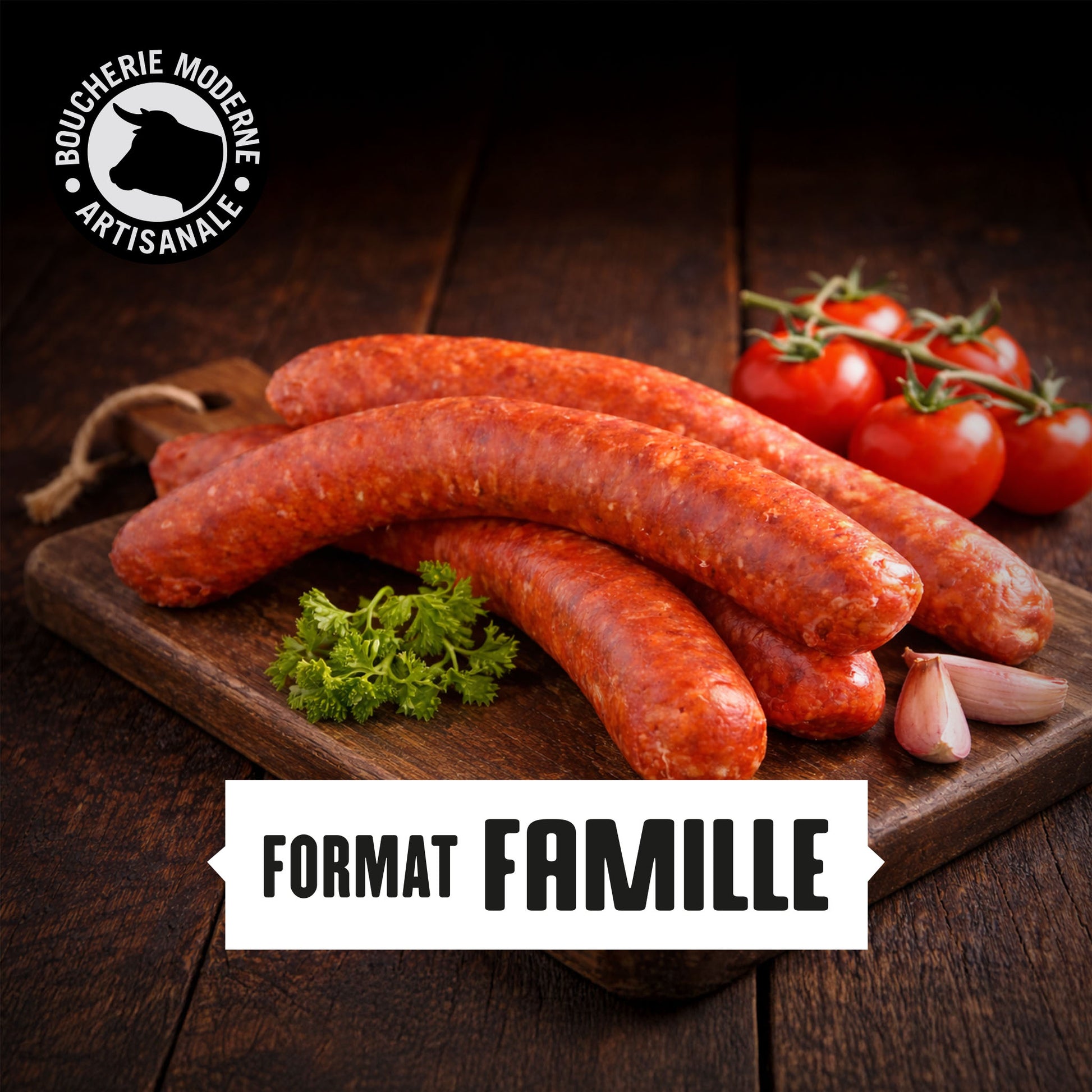 Merguez maison pur bœuf et agneau, relevées et savoureuses, parfaites pour les grillades.