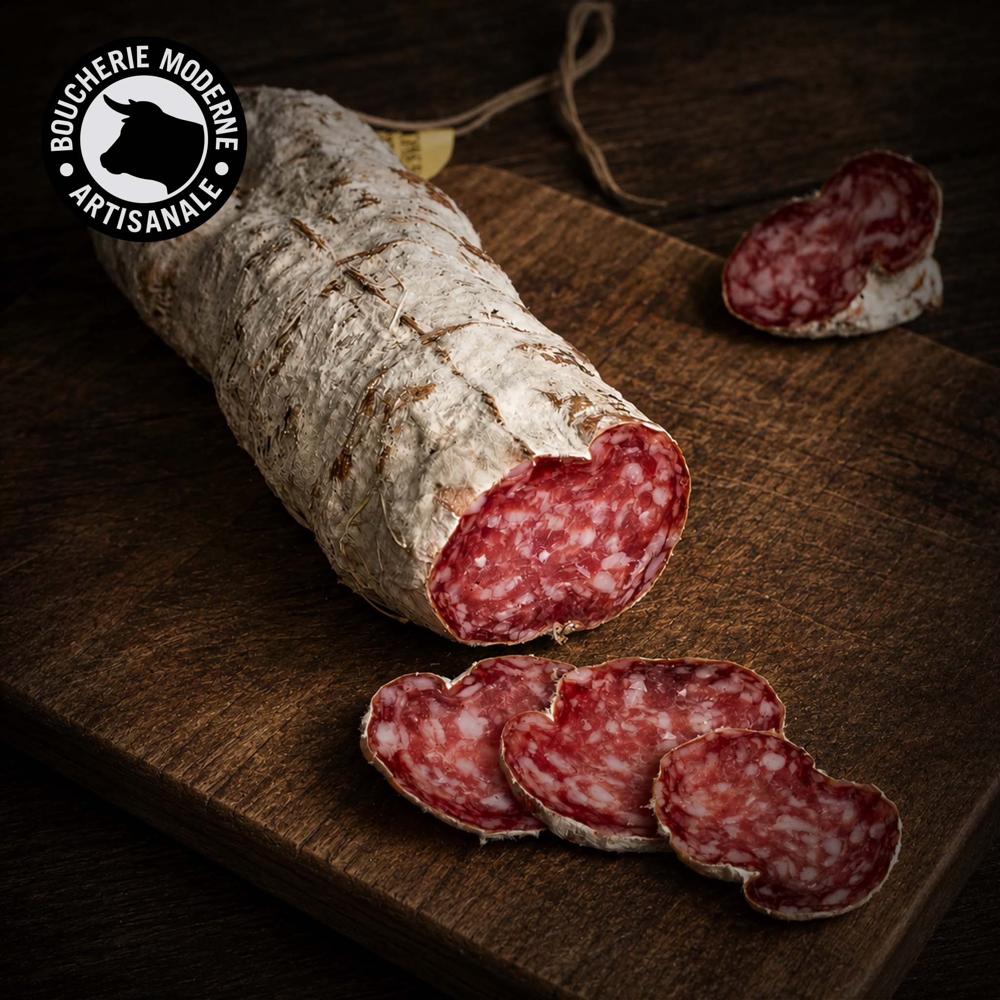 Saucisson sec traditionnel, simple et authentique.