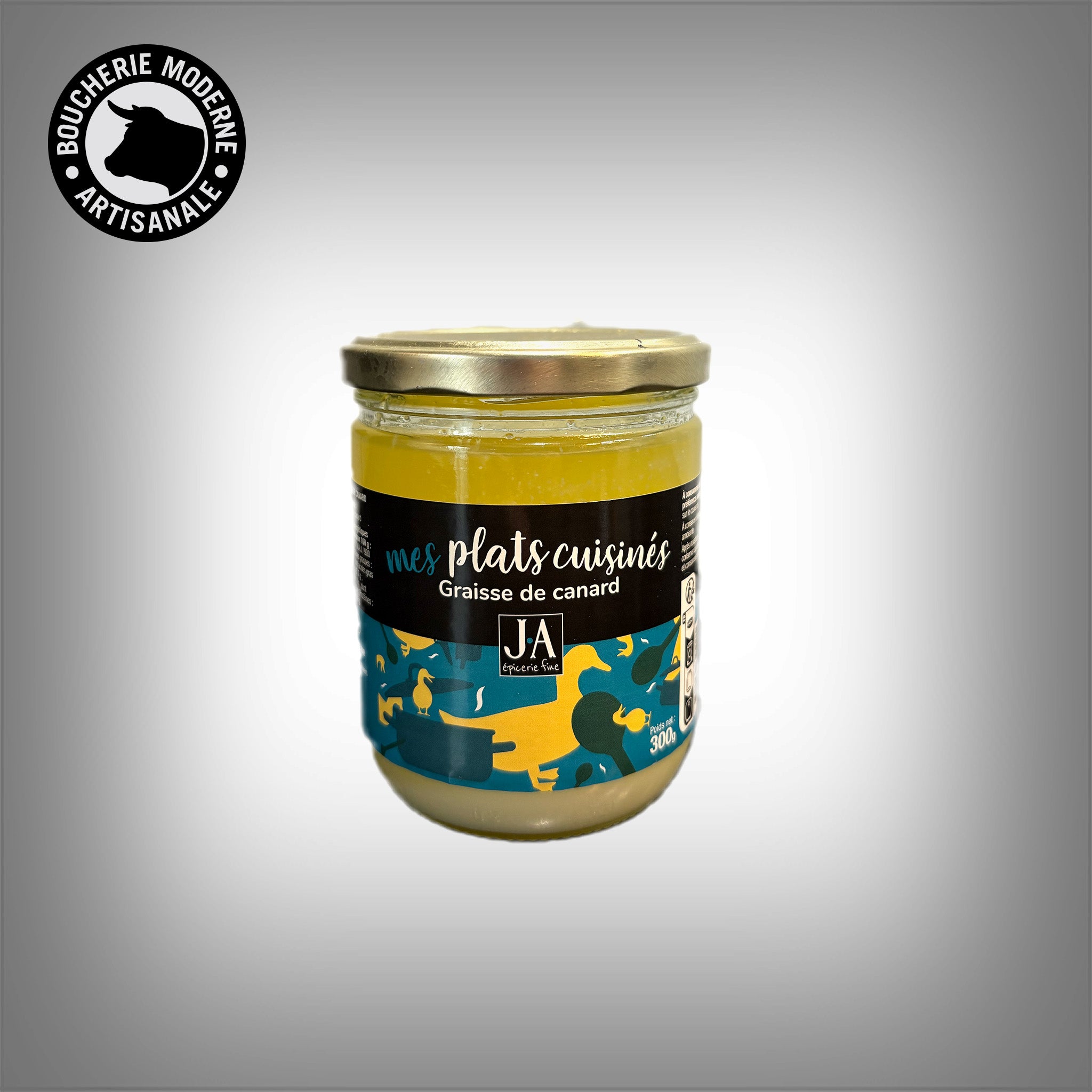 Graisse de canard savoureuse, idéale pour une cuisine gourmande.