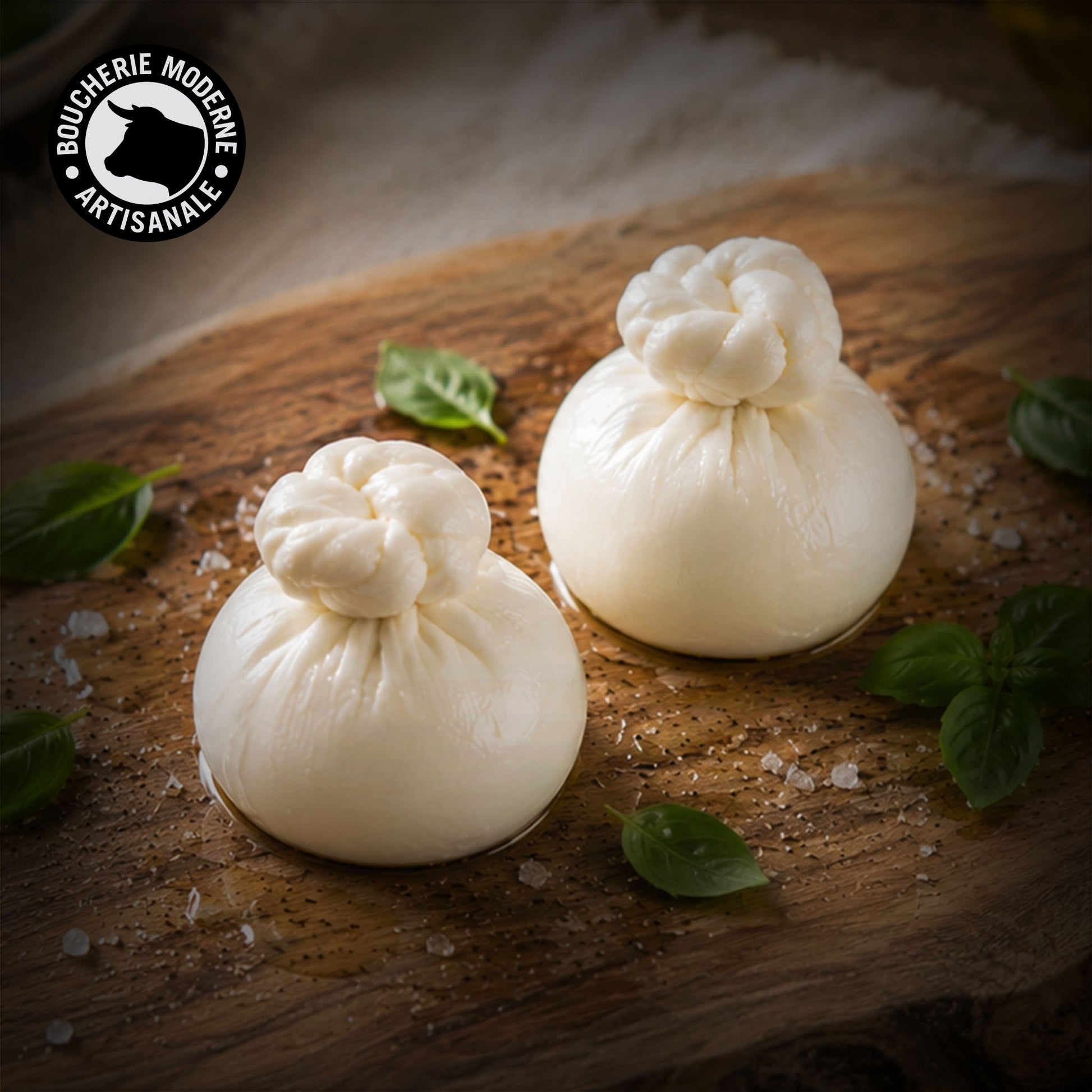 Burratina, fromage frais italien, crémeux et ultra gourmand.