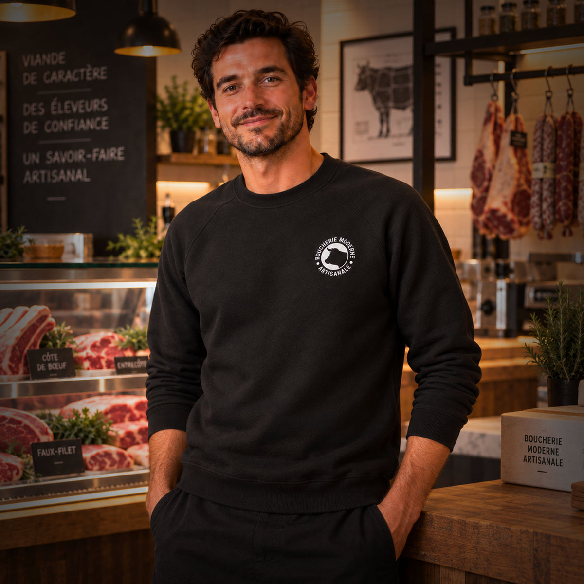 Pull noir Boucherie Moderne