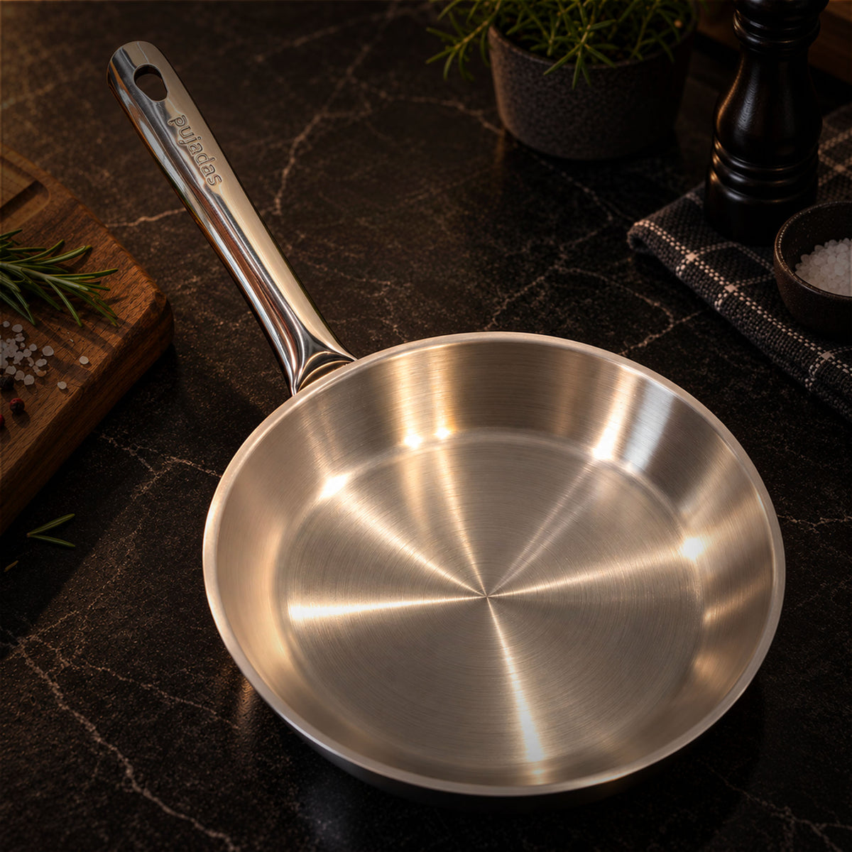 Poêle en inox Pujadas – Boucherie Moderne