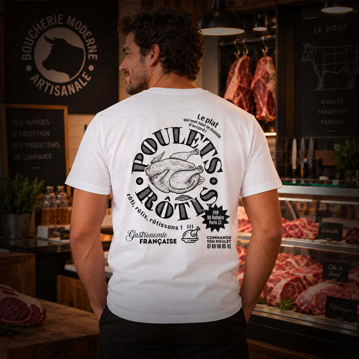 T-shirt blanc Boucherie Moderne – Rôtisserie