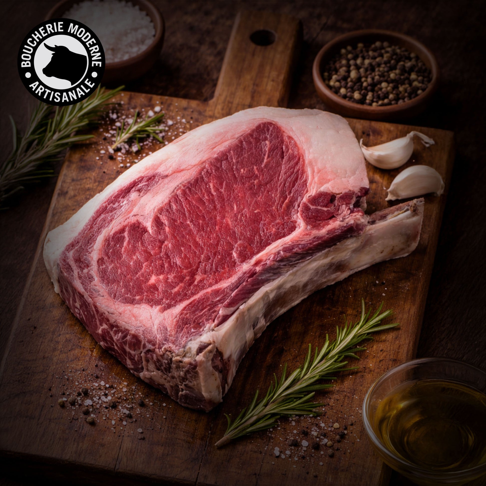 Côte de bœuf Hereford tendre et équilibrée, idéale pour un repas à partager.