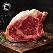 Côte de bœuf Longhorn généreuse et de caractère, idéale pour une cuisson au grill ou au four.