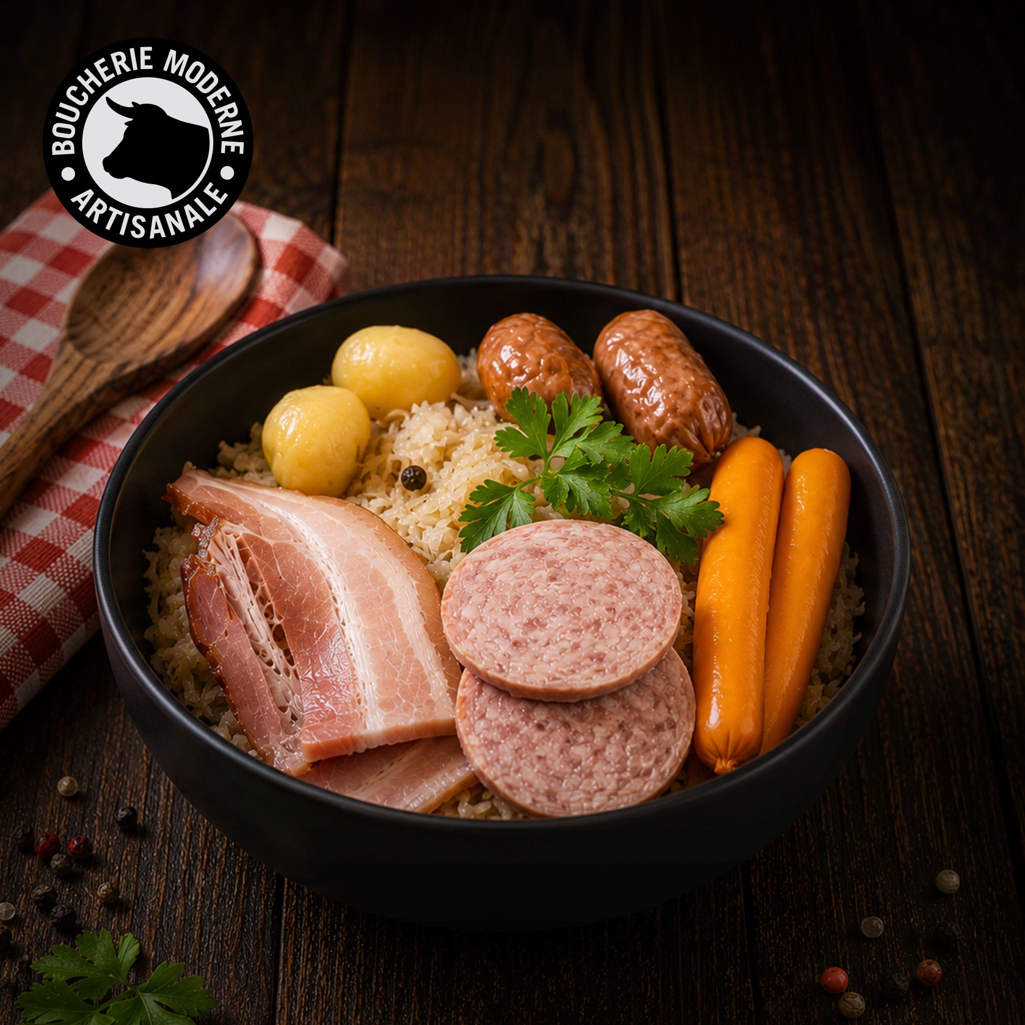 Choucroute garnie artisanale, généreuse et authentique.
