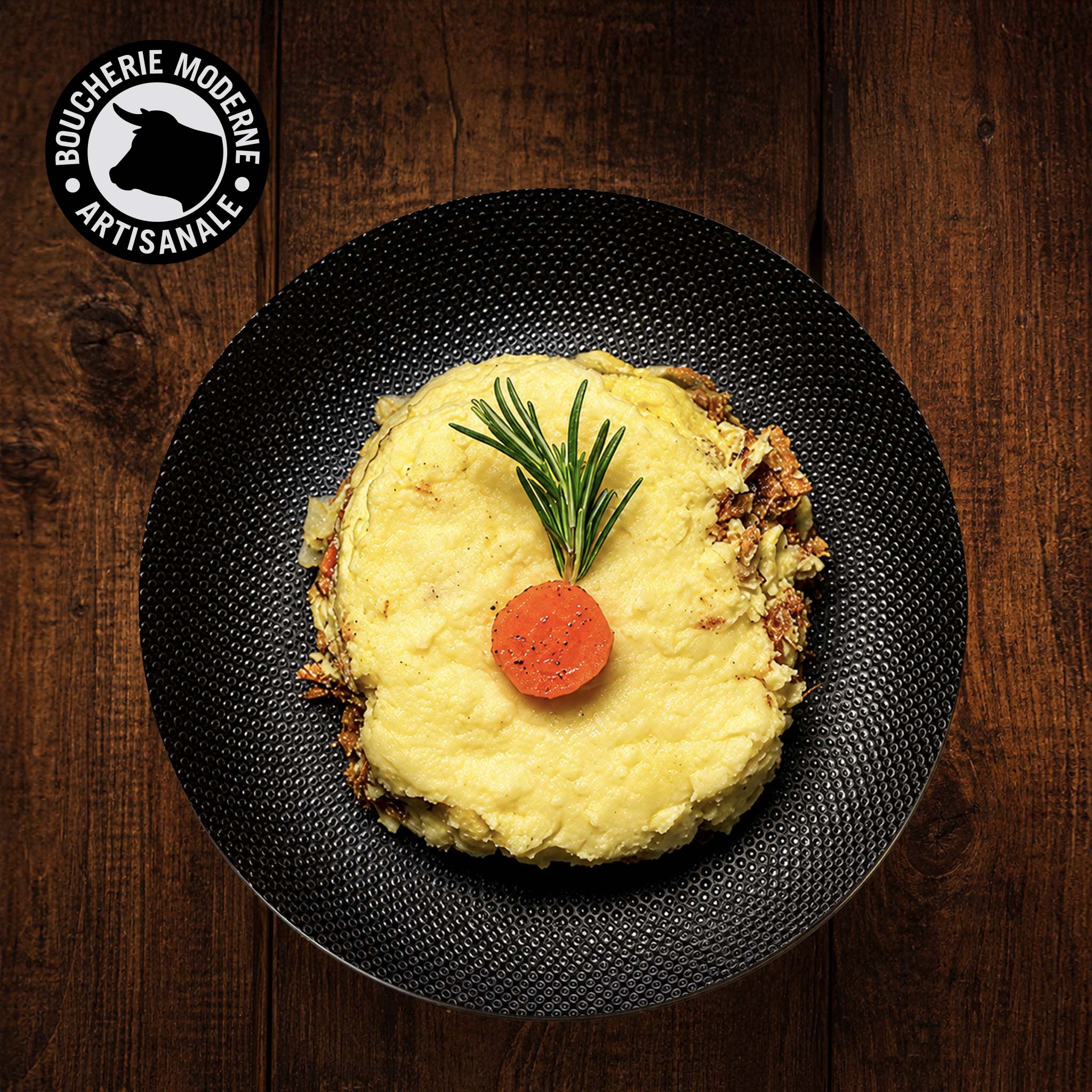 Hachis parmentier généreux et fondant, prêt à réchauffer pour un repas réconfortant.