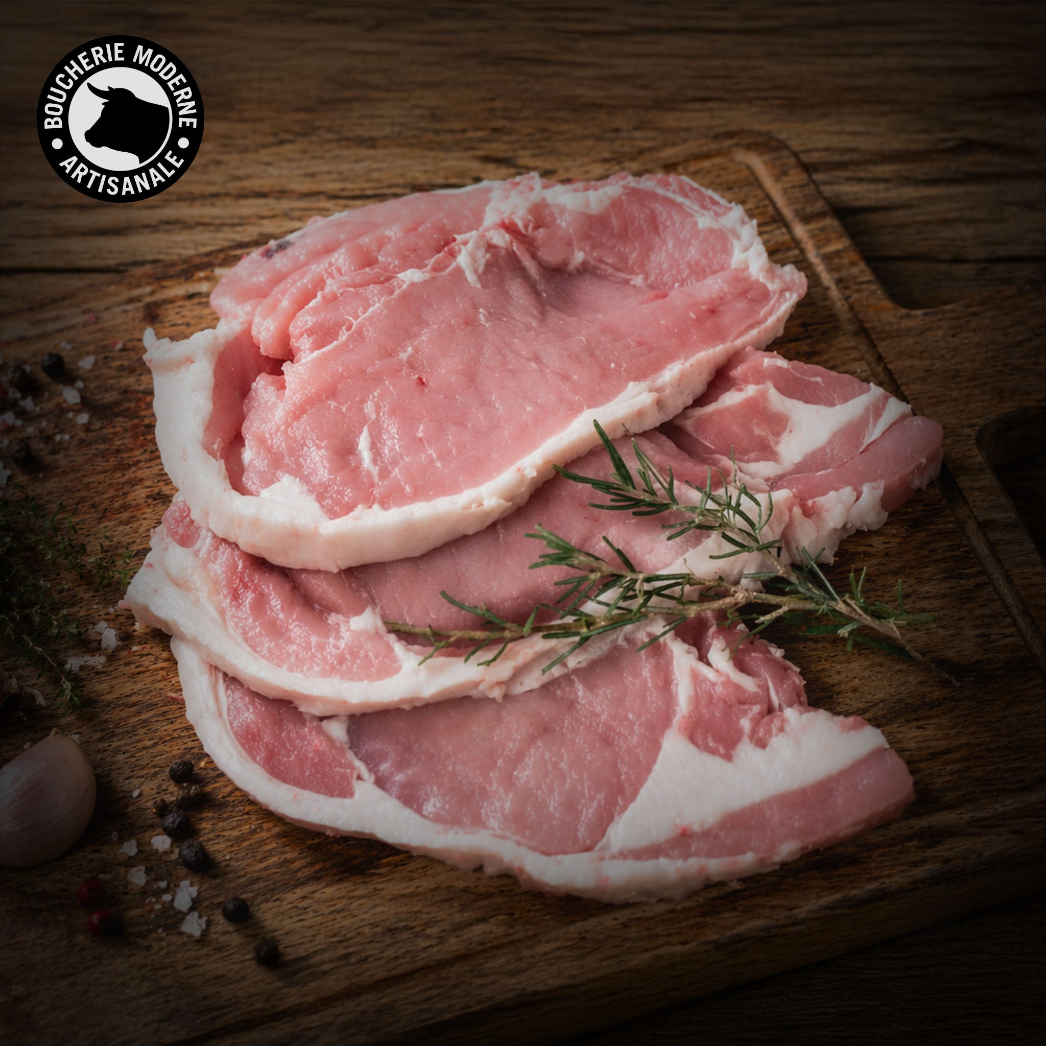 Côte de veau désossée, tendre et fine, parfaite pour une cuisson à la poêle.