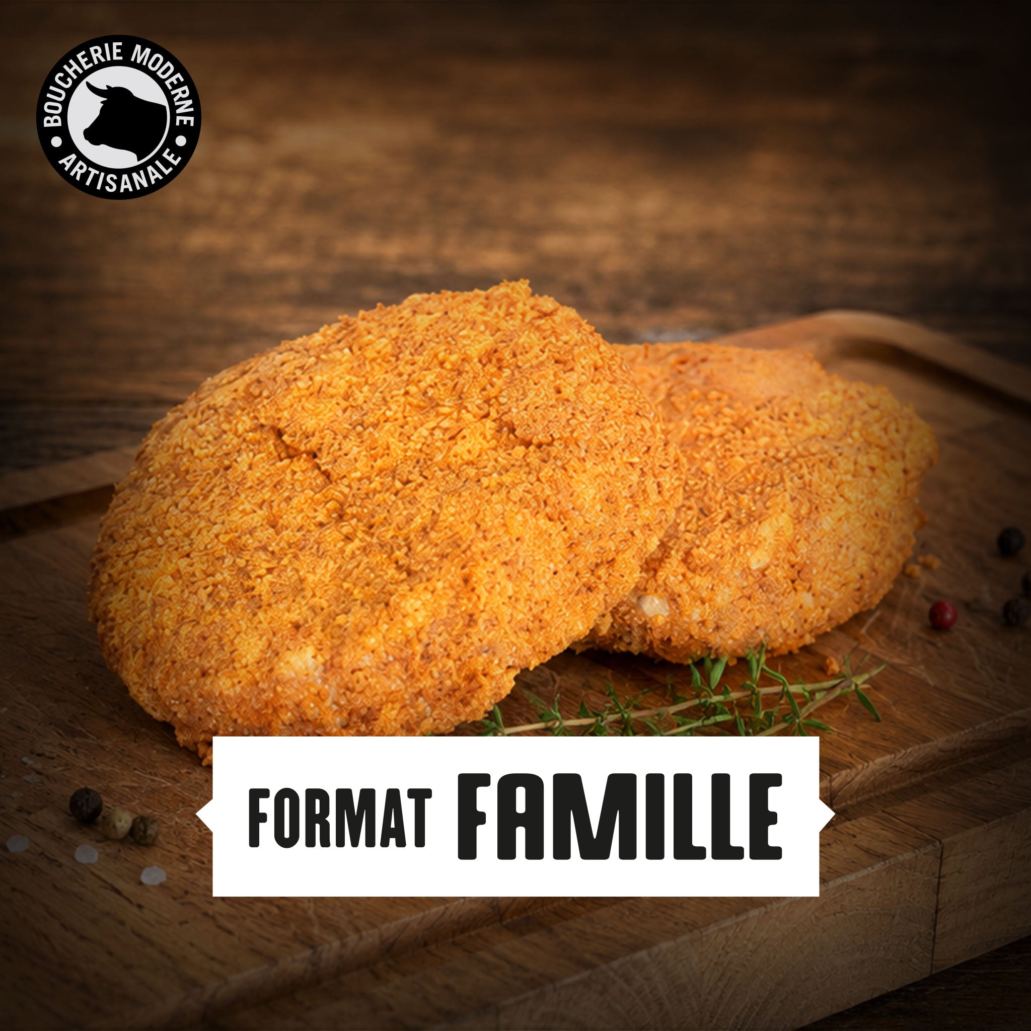 Cordonnaises de veau maison Format Famille, croustillants et fondants, prêts à cuire.