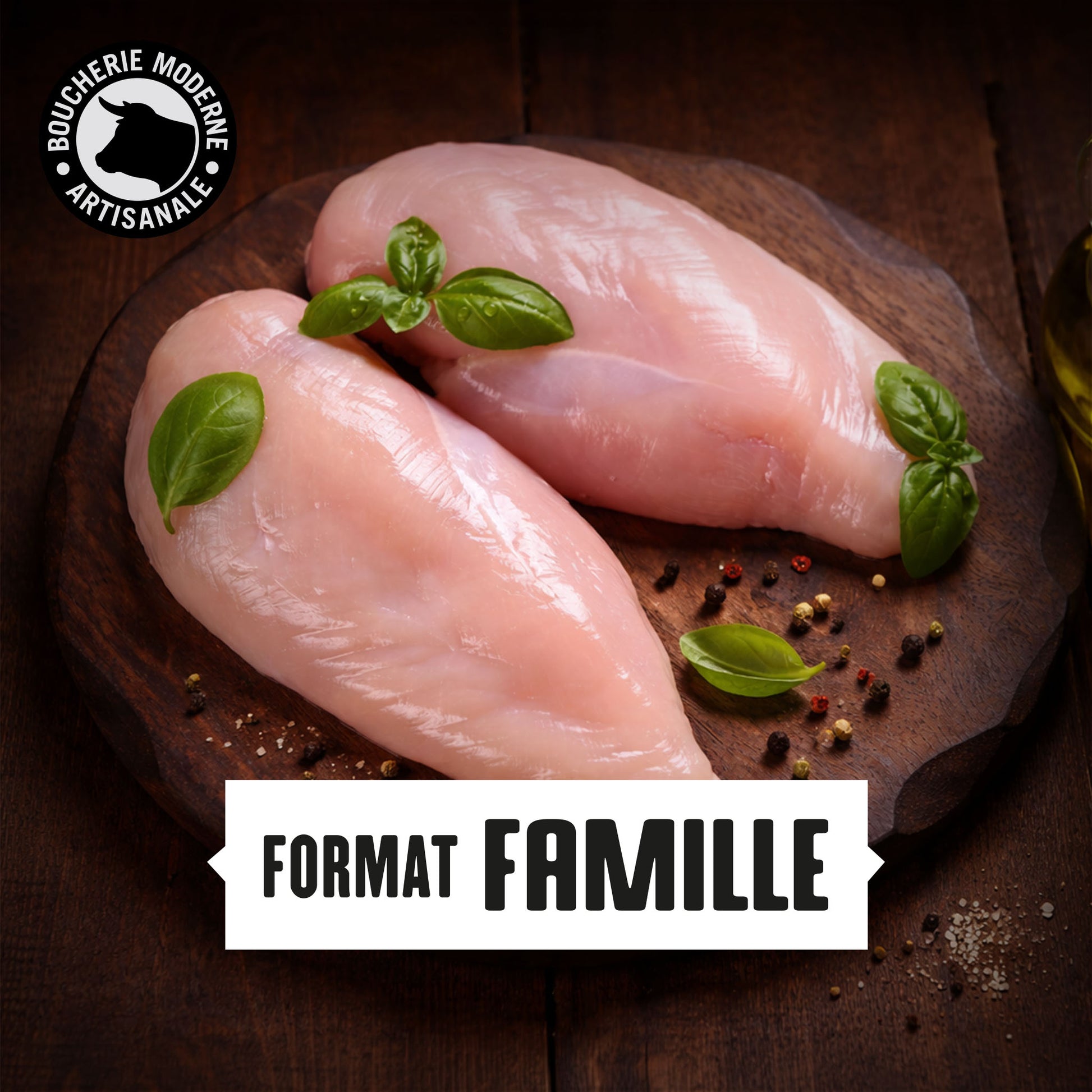 Filets de poulet tendres et savoureux format famille, à cuisiner selon vos envies.