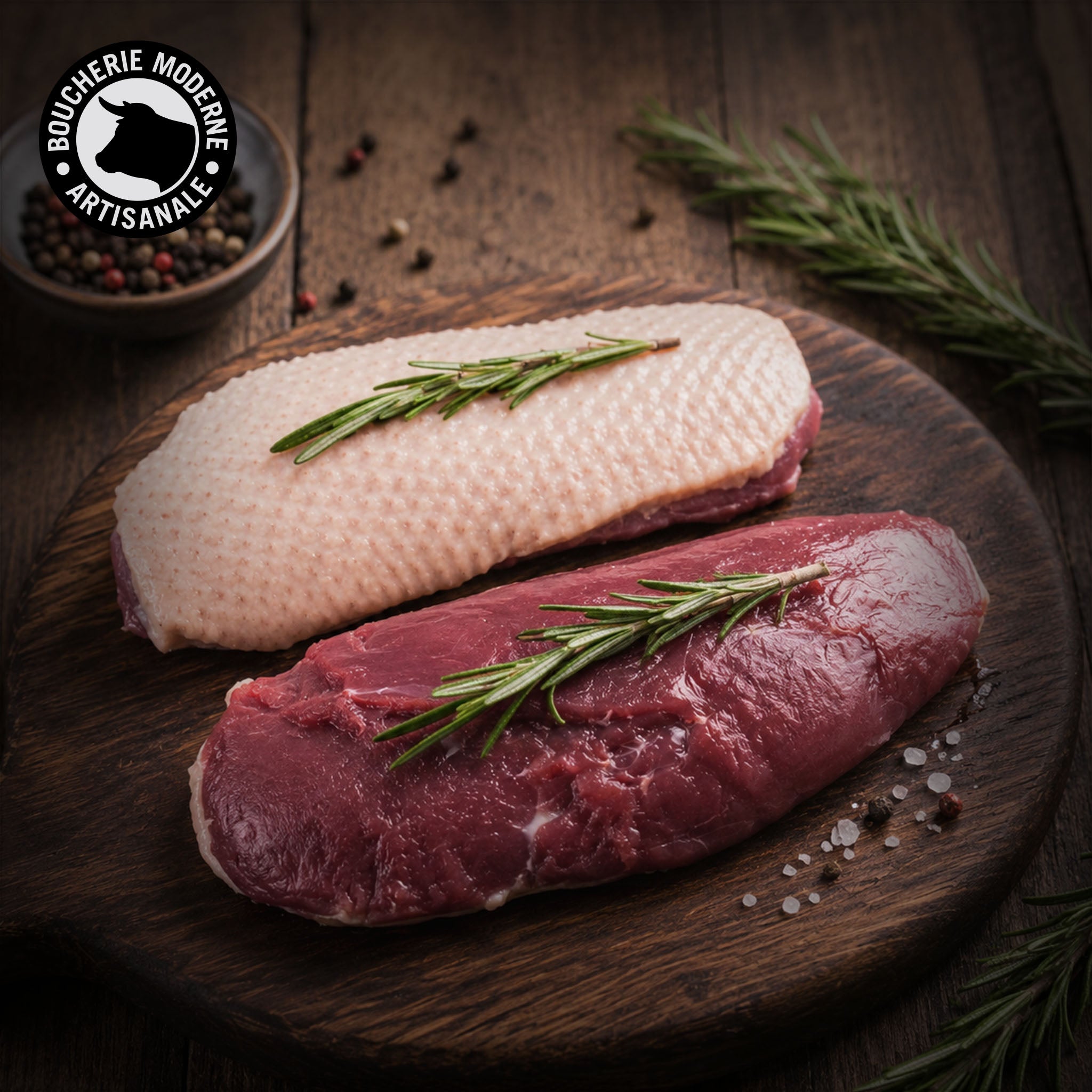 Magret de canard fermier, fondant et savoureux, parfait grillé ou rôti.