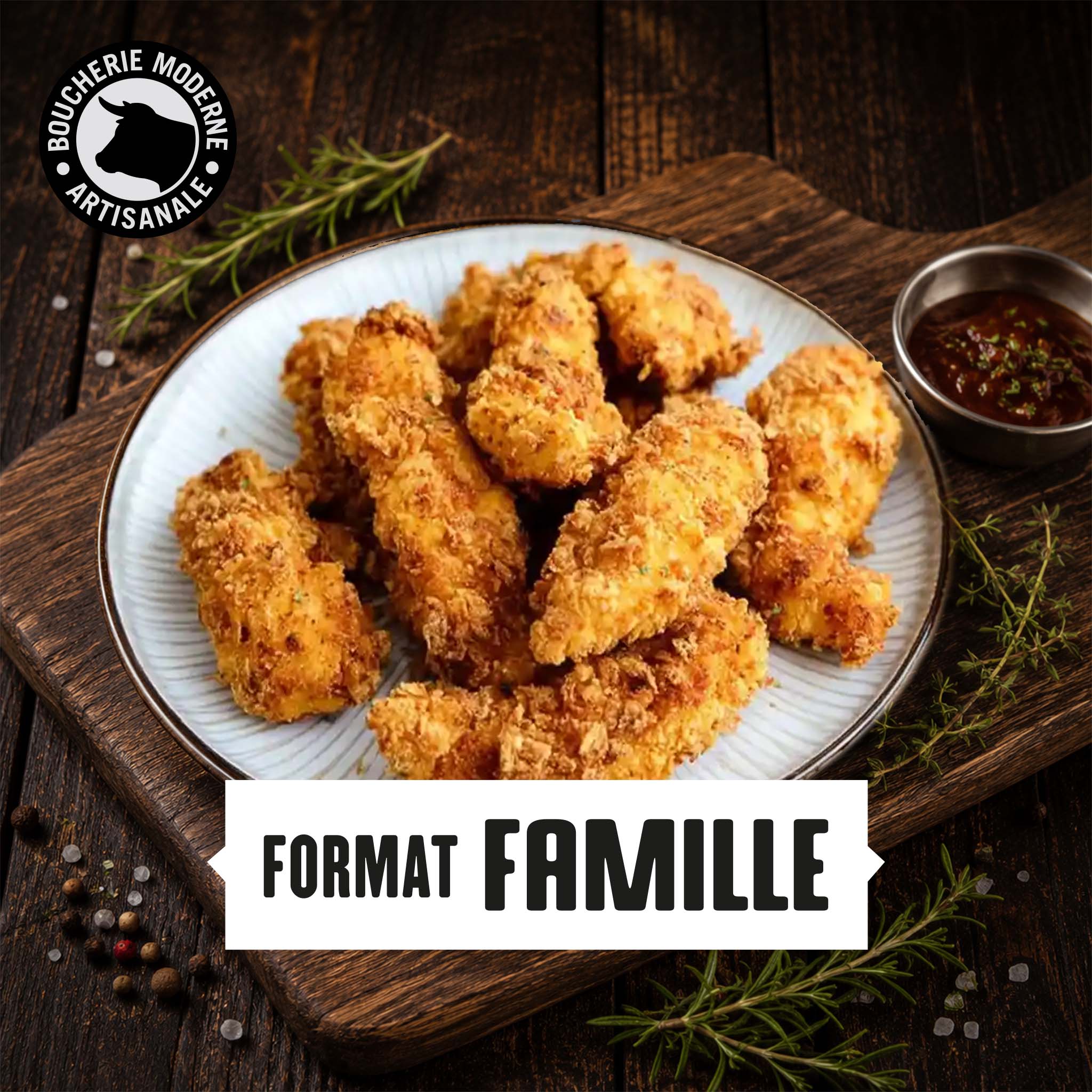 Tenders de poulet croustillants et moelleux, appréciés des petits et des grands.